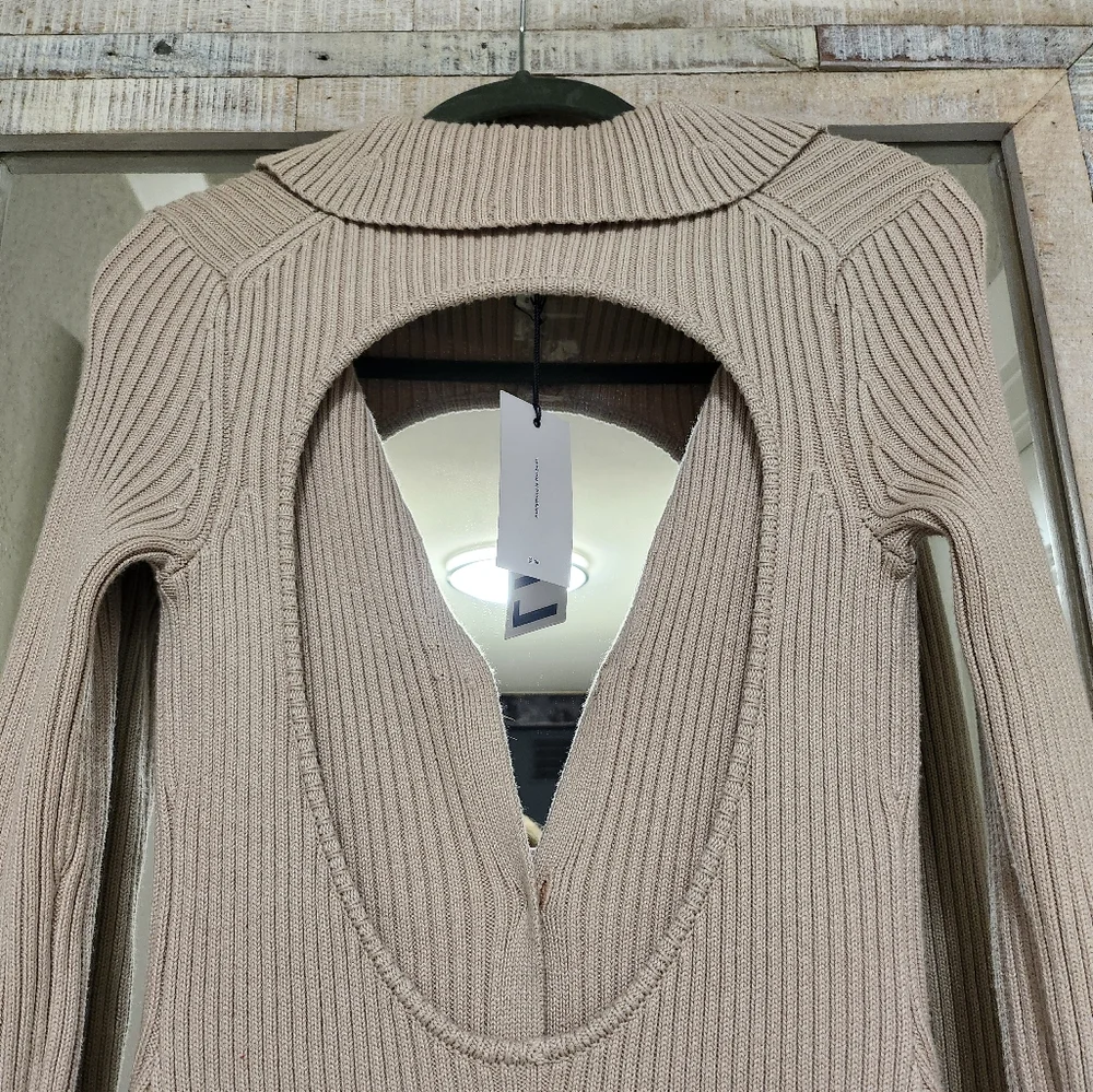 Naolin Collar Mini Dress in Taupe - Picture 7 of 7